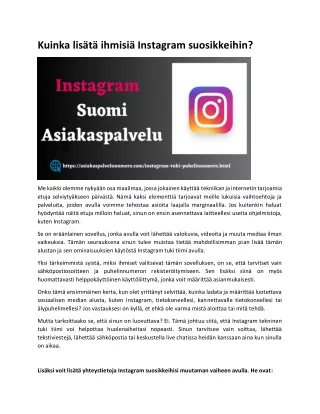 Kuinka lisätä ihmisiä Instagram suosikkeihin?