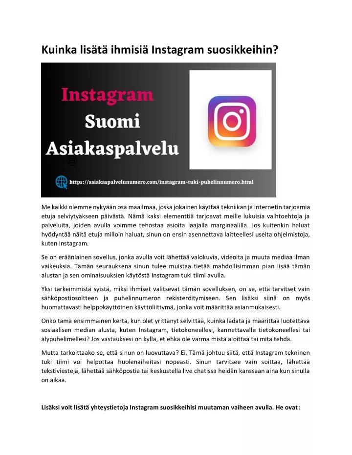 kuinka lis t ihmisi instagram suosikkeihin