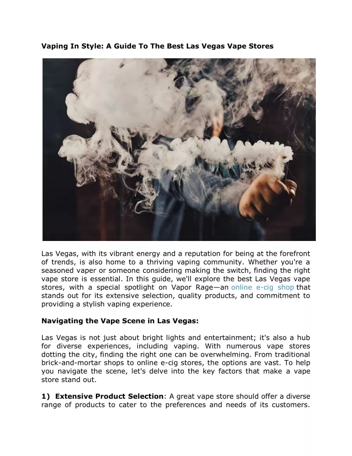 vaping in style a guide to the best las vegas