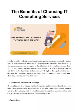 IT Consulting Services in USA