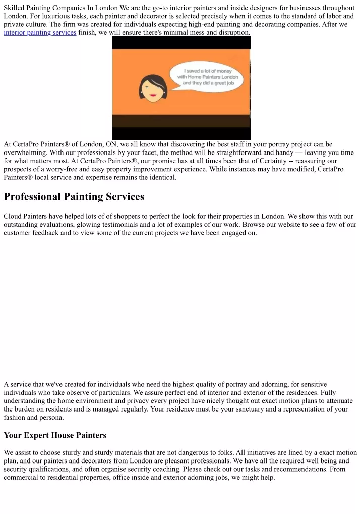 skilled painting companies in london