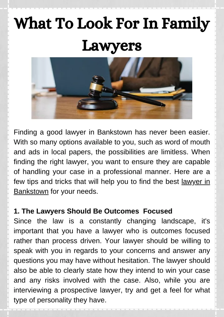 what to look for in family lawyers