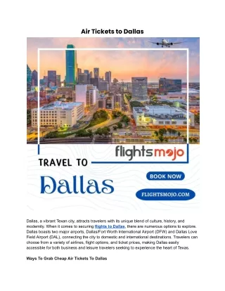 Air Tickets to Dallas
