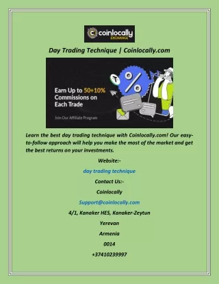 Day Trading Technique  Coinlocally