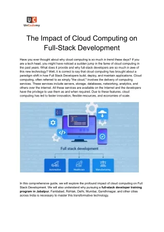 The Impact of Cloud Computing on Full-Stack Development