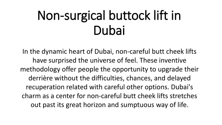 non surgical buttock lift in dubai