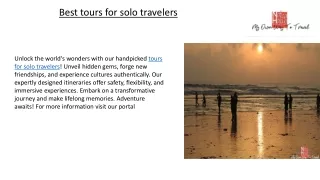 Best tours for solo travelers