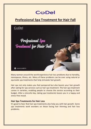 Professional Spa Treatment for Hair Fall