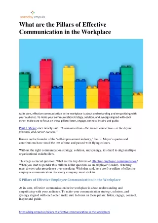 What are the Pillars of Effective Communication in the Workplace