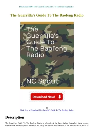 Download PDF The Guerrilla's Guide To The Baofeng Radio