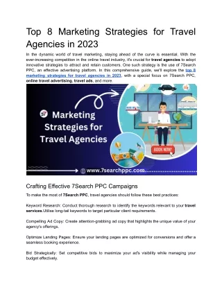 Top 8 Marketing Strategies for Travel Agencies in 2023