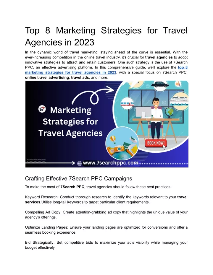 top 8 marketing strategies for travel agencies