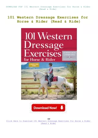 DOWNLOAD PDF 101 Western Dressage Exercises for Horse & Rider (Read & Ride)