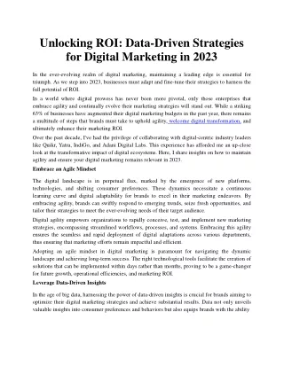 unlocking roi data driven strategies for digital