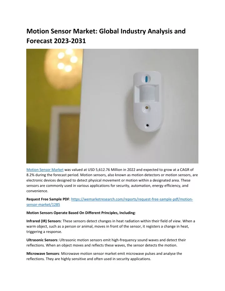 motion sensor market global industry analysis