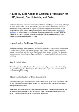 A Step-by-Step Guide to Certificate Attestation for UAE, Kuwait, Saudi Arabia, and Qatar.docx