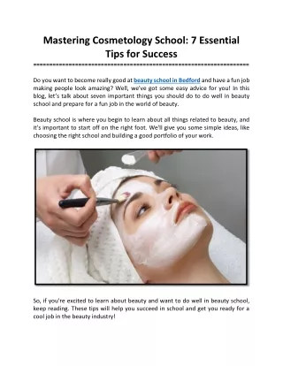 Mastering Cosmetology School 7 Essential Tips for Success