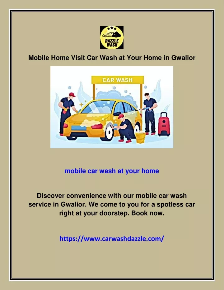 mobile home visit car wash at your home in gwalior