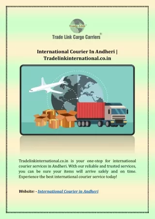 International Courier In Andheri | Tradelinkinternational