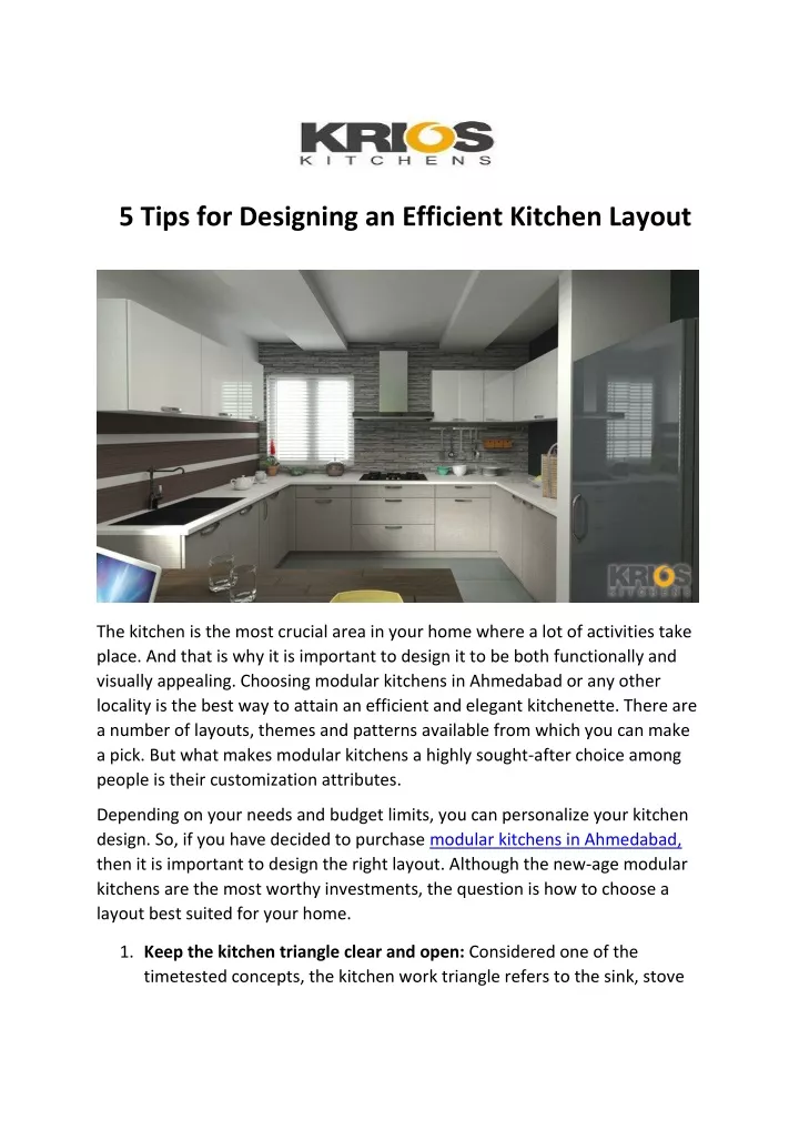 5 tips for designing an efficient kitchen layout