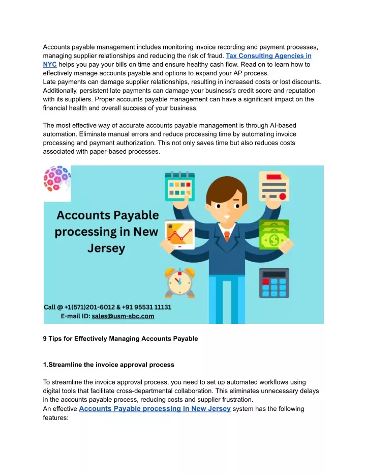 accounts payable management includes monitoring