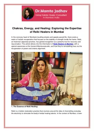 Chakras Energy and Healing Exploring the Expertise of Reiki Healers in Mumbai