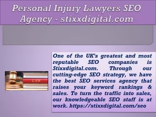 Personal Injury Lawyers SEO Agency - stixxdigital.com