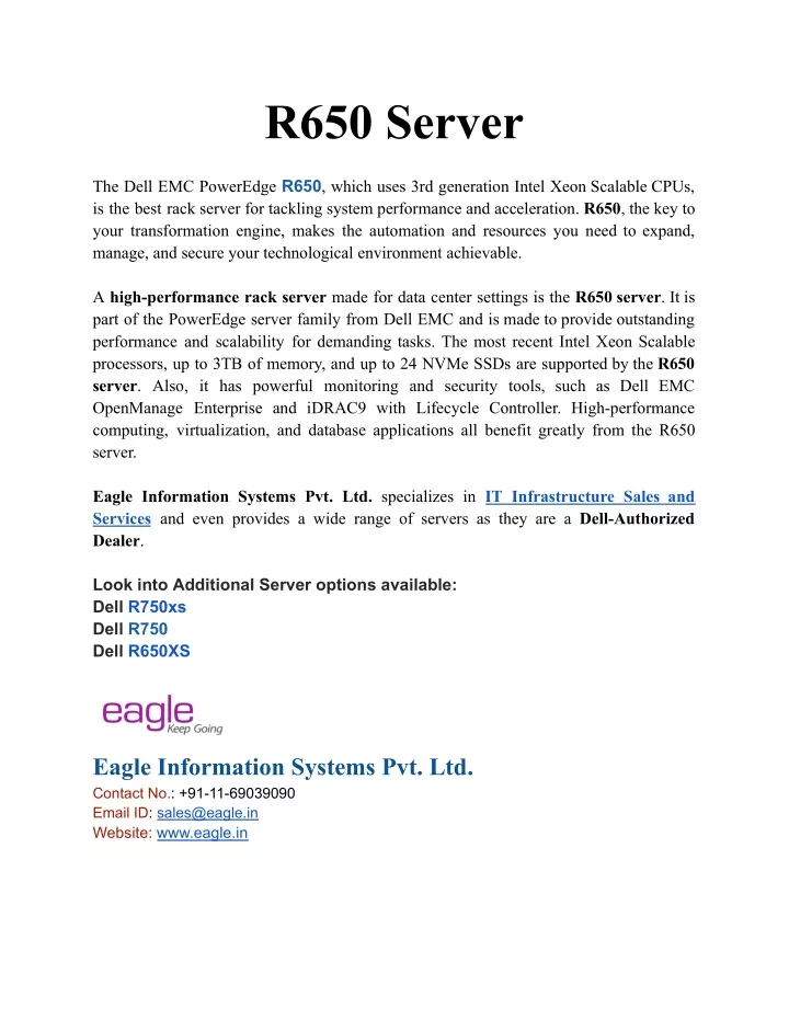 Dell R650 Server - High-Performance Rack Server