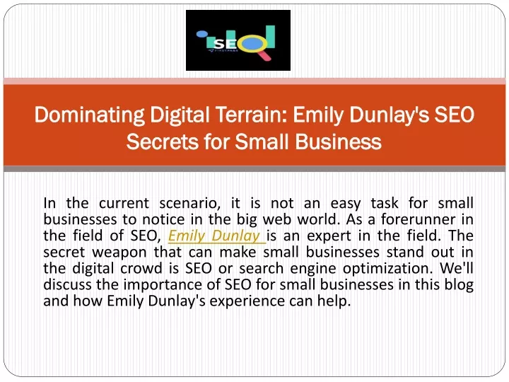 dominating digital terrain emily dunlay s seo secrets for small business