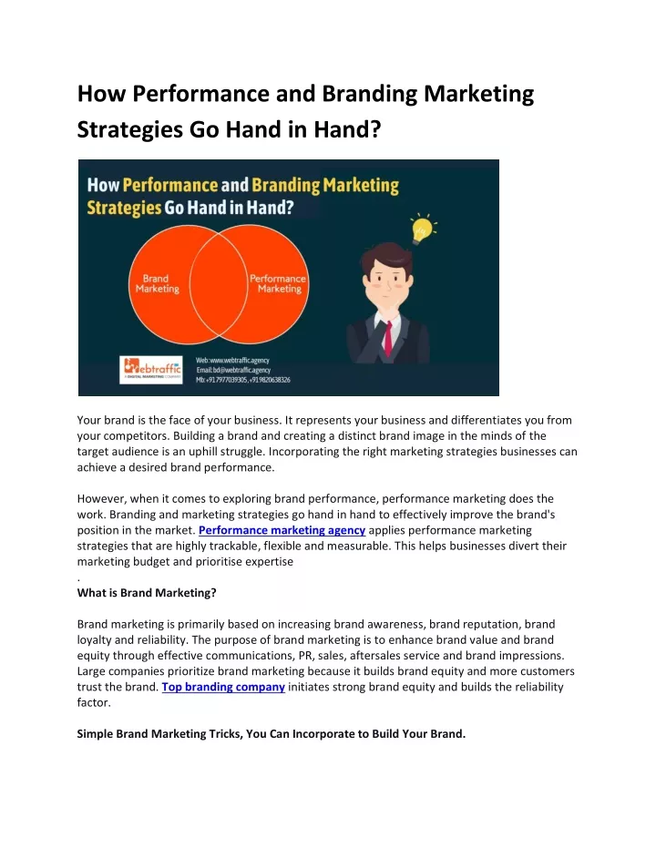 how performance and branding marketing strategies