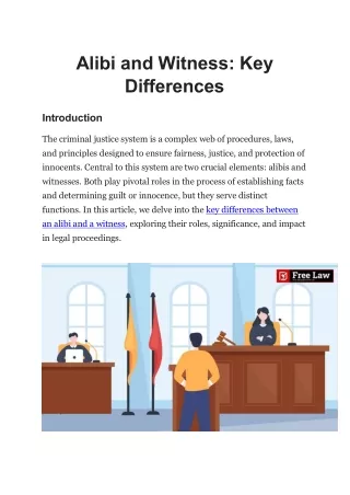 Alibi and Witness: Key Differences - Free Law