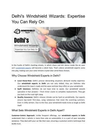 Delhi's Windshield Wizards_ Expertise You Can Rely On