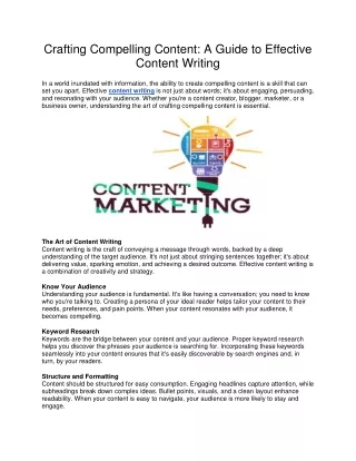 Crafting Compelling Content: A Guide to Effective Content Writing