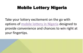 Mobile Lottery Nigeria