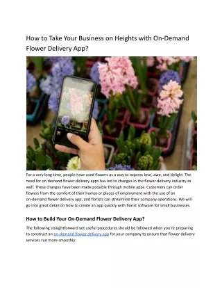 How to Take Your Business on Heights with On-Demand Flower Delivery App_