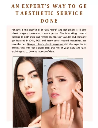Panache Plastic Surgery: An Expert’s Way to Get Aesthetic Service Done