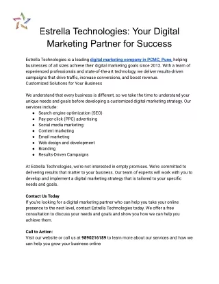 Estrella Technologies_ Your Digital Marketing Partner for Success