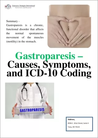 Gastroparesis – Causes, Symptoms and ICD-10 Coding