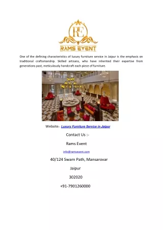 Get Luxury Furniture Service in Jaipur