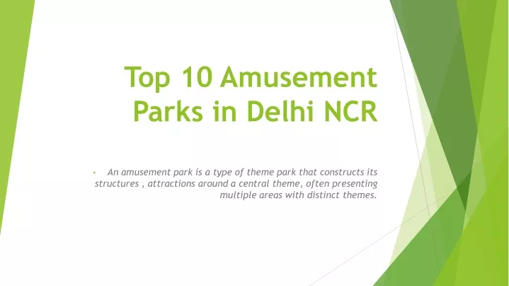 top 10 amusement parks in delhi ncr