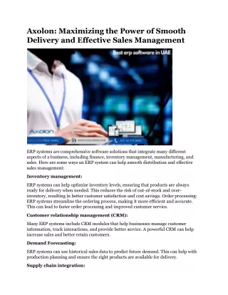 axolon maximizing the power of smooth delivery