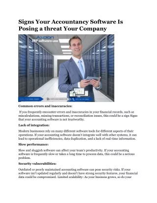 signs your accountancy software is posing