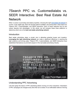 7Search PPC vs. Customedialabs vs. SEER Interactive: Best Real Estate Ad Network