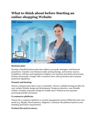 what to think about before starting an online