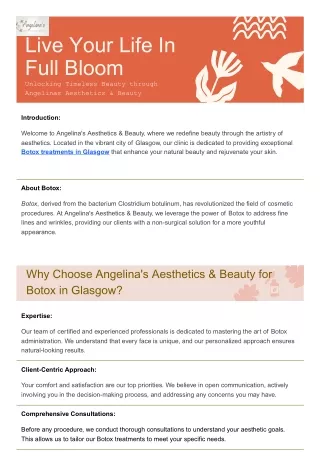 Angelina's Aesthetics & Beauty: Your Destination for Botox in Glasgow