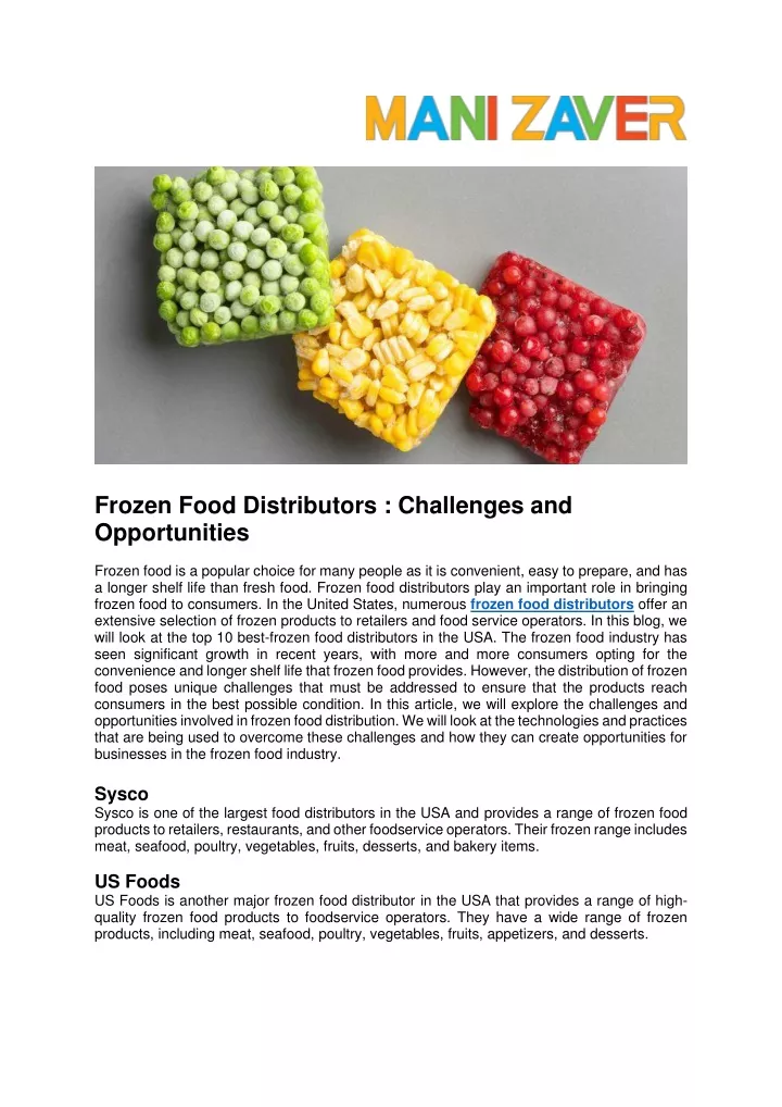 frozen food distributors challenges