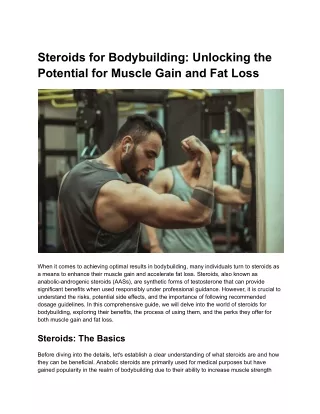Steroids for Bodybuilding_ Unlocking the Potential for Muscle Gain and Fat Loss