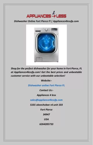 Dishwasher Online Fort Pierce Fl  Appliances4lessfp