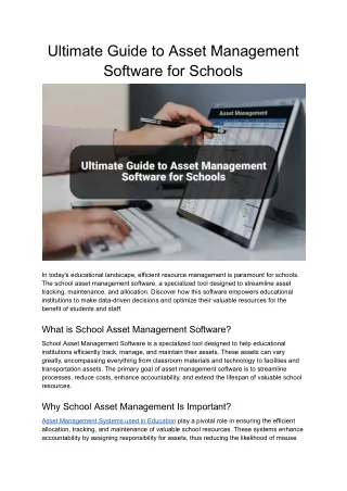 Ultimate Guide to Asset Management Software for Schools