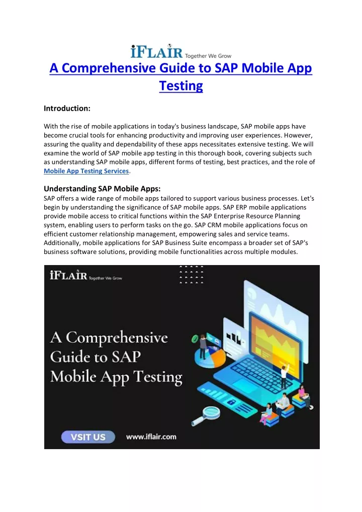a comprehensive guide to sap mobile app testing